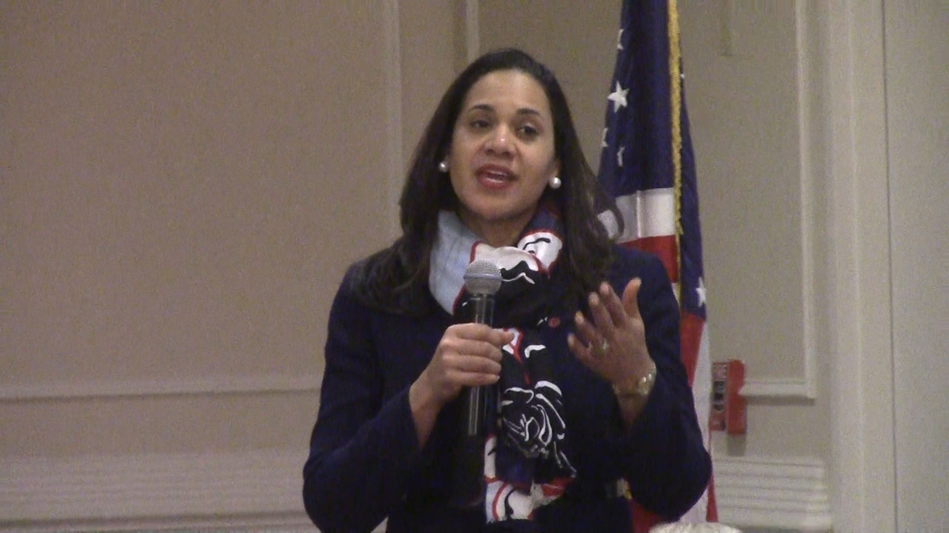 Dr. Kara Odom Walker speaks at a State of the State Town Hall in Odessa on February 25, 2020